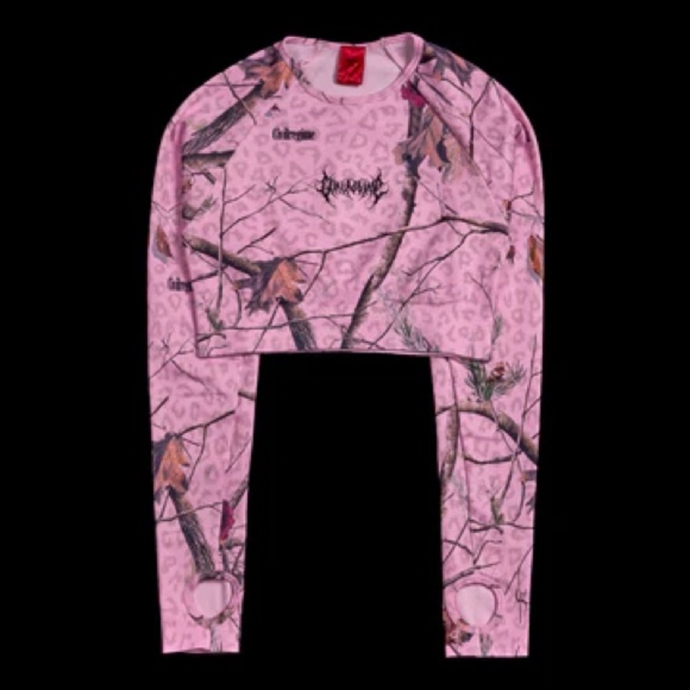 Civil Regime Concrete Forest Seamless Top in Baby Pink Leopard- Medium